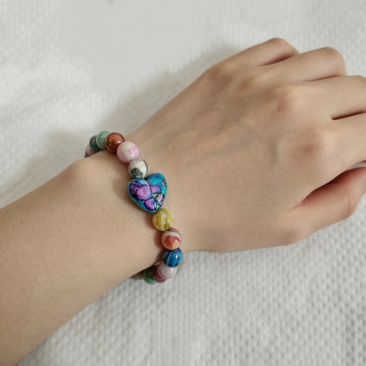 2pcs Women's Y2K Style Bracelet Set with Heart Charms